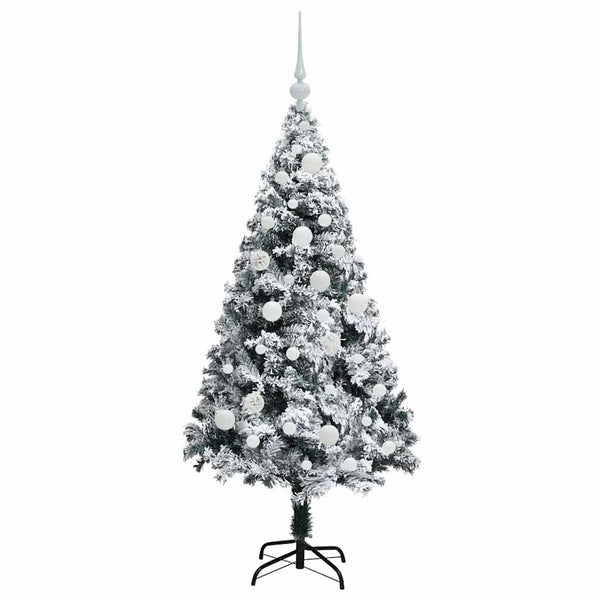 Tekojoulukuusi Valkoinen 120 cm PVC:tä ja Terästä ja Muovia