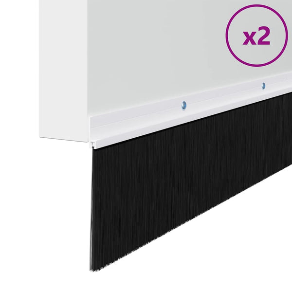 Kierteellinen oven harjasulku 100 cm 2 kpl Valkoinen