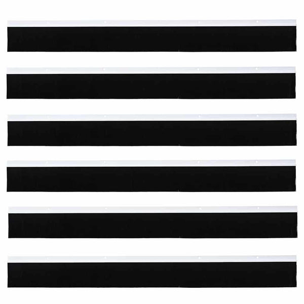 6 pcs Valkoinen kierteellinen oven harjasulku 100 cm