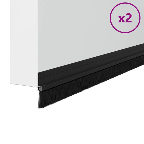 Oven harjatiivisteet 100 cm Musta 2 kpl itsekiinnittyvät