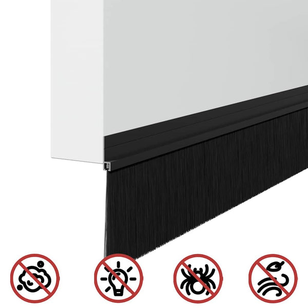 Itsekiinnittyvät 100 cm oven harjatiivisteet mustina 12 kpl