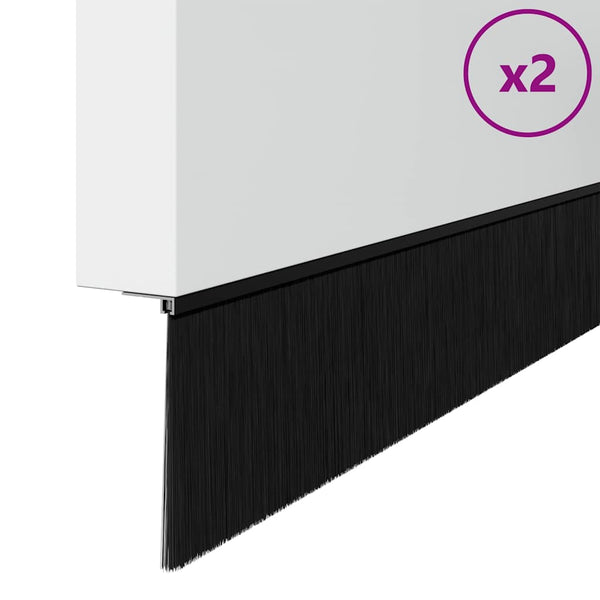 Oven itsekiinnittyvät harjatiivisteet 2 kpl Musta 100 cm