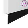 Itsekiinnittyvät 6 kpl oven harjatiivisteet Musta 100 cm