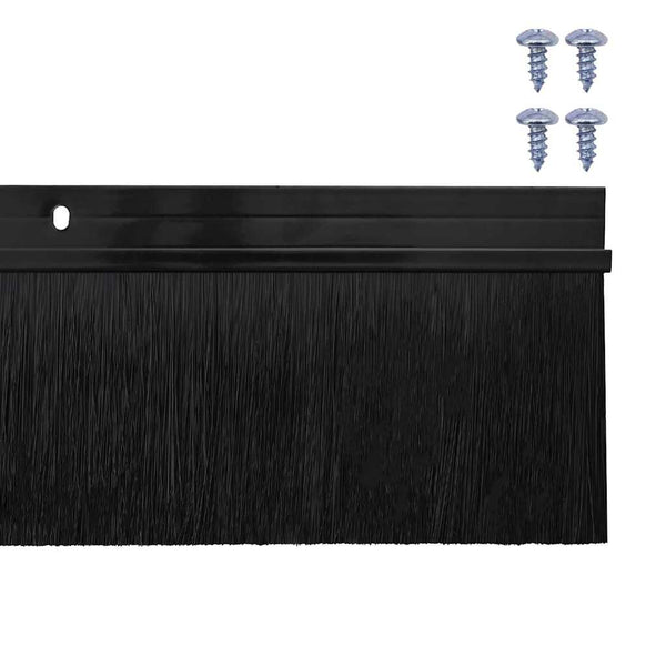 Kierteellinen harjasulku oven 2 pcs Musta 100 cm Alumiiniseos