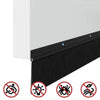 Kierteellinen harjasulku oven 2 pcs Musta 100 cm Alumiiniseos
