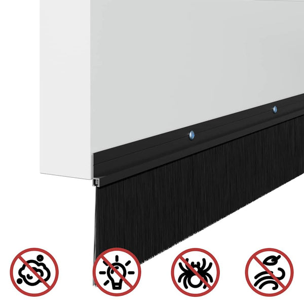 Kierteellinen harjasulku oven 2 pcs Musta 100 cm Alumiiniseos
