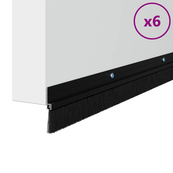 Alumiiniseos kierteellinen oven harjasulku 100 cm musta 6 pcs
