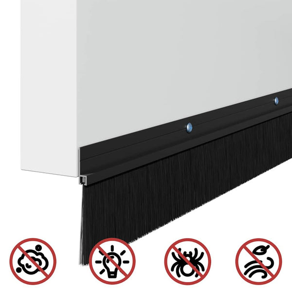 6 kpl mustia kierteellisiä oven harjasulkua Alumiiniseos 100 cm