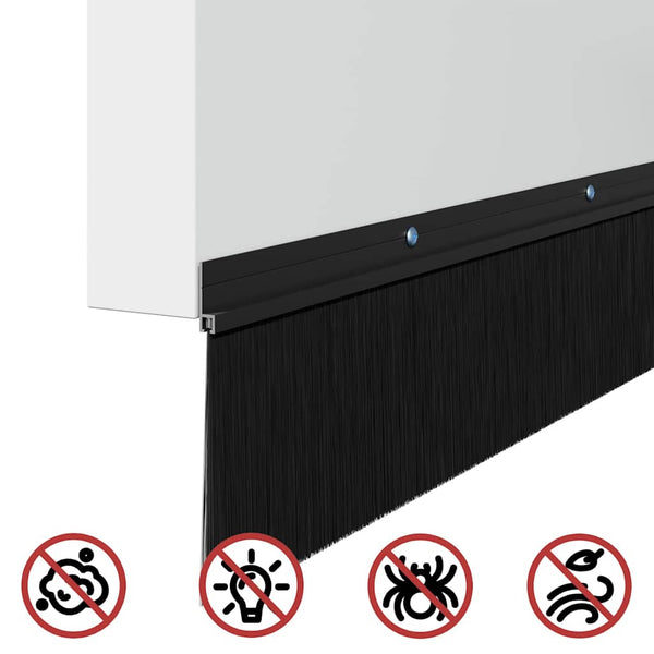 Alumiiniseoksinen kierteellinen oven harjasulku 100 cm Musta 12 kpl
