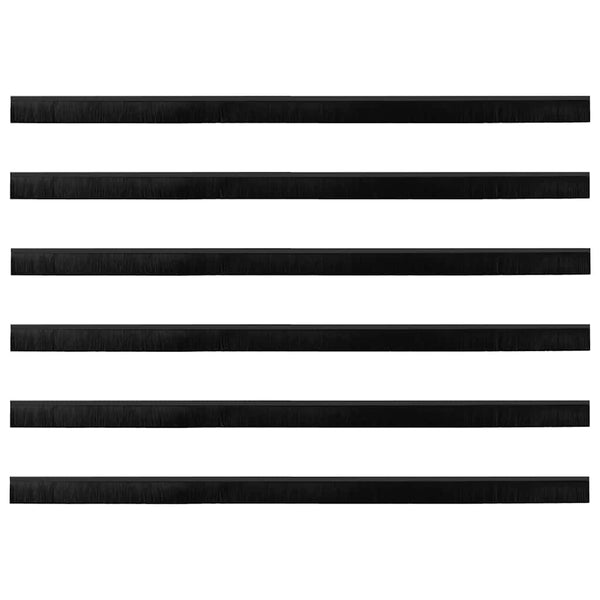 Mustat oven harjasulut kierteelliset 100 cm Alumiiniseos 6 pcs
