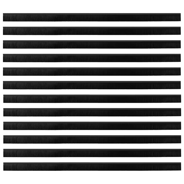 Musta kierteellinen oven harjasulku 100 cm 12 kpl Alumiiniseos