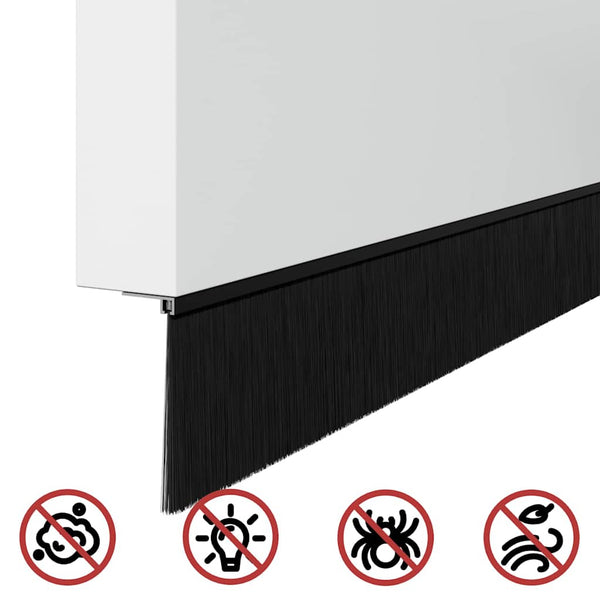 12 kpl kierteellistä oven harjasulkua Musta 100 cm Alumiiniseos