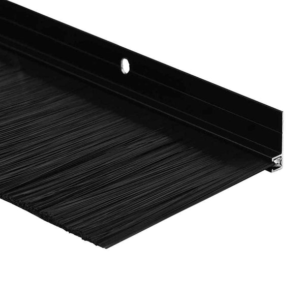 Alumiiniseoksesta valmistettu kierteellinen oven harjasulku 12 kpl Musta 100 cm
