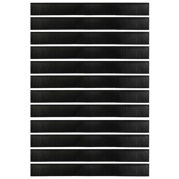 Alumiiniseoksesta valmistettu kierteellinen oven harjasulku 12 kpl Musta 100 cm