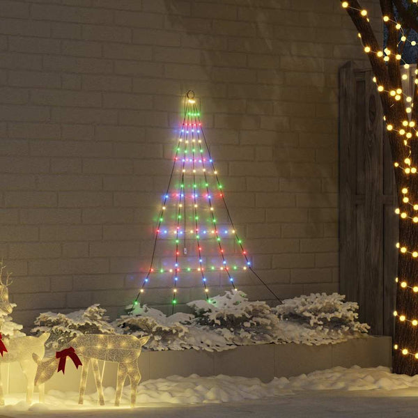LED-joulukuusi maapistokkeilla Monivärinen 182 cm Metalli