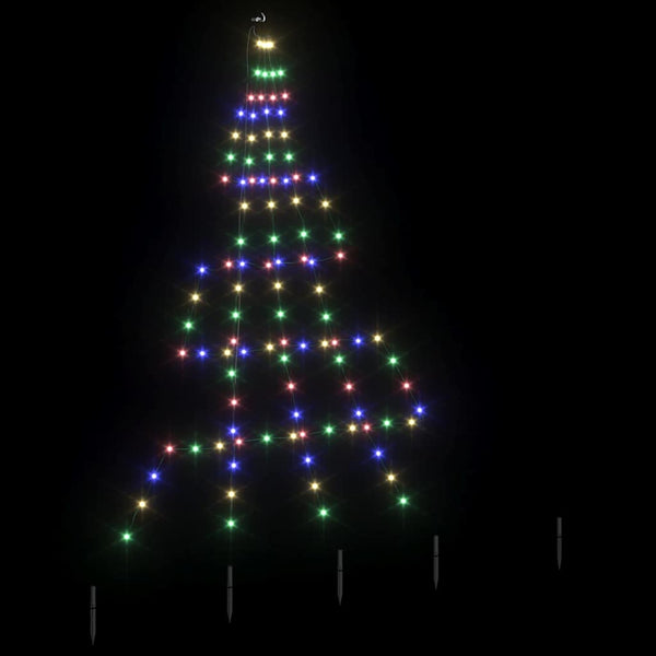 LED-joulukuusi maapistokkeilla Monivärinen 182 cm Metalli