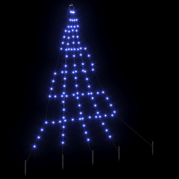 LED-joulukuusi maapistokkeilla Sininen 182 cm Metalli