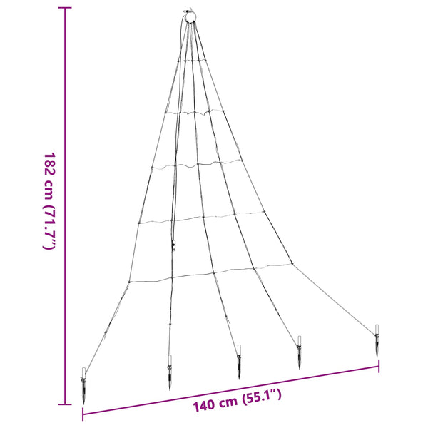LED-joulukuusi maapistokkeilla Sininen 182 cm Metalli