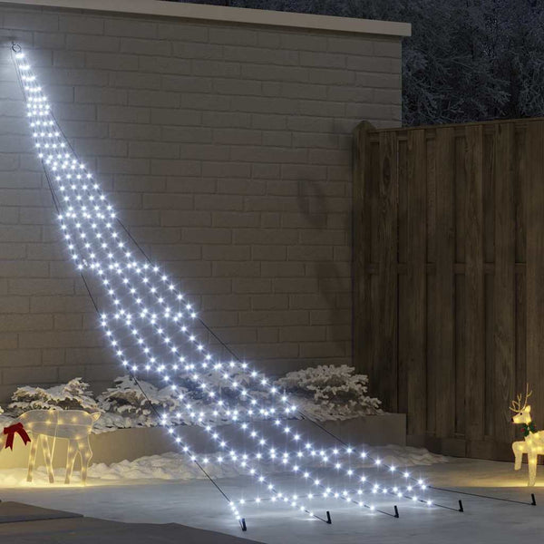 LED-joulukuusi maapistokkeilla Kylmän Valkoinen 511 cm Metalli