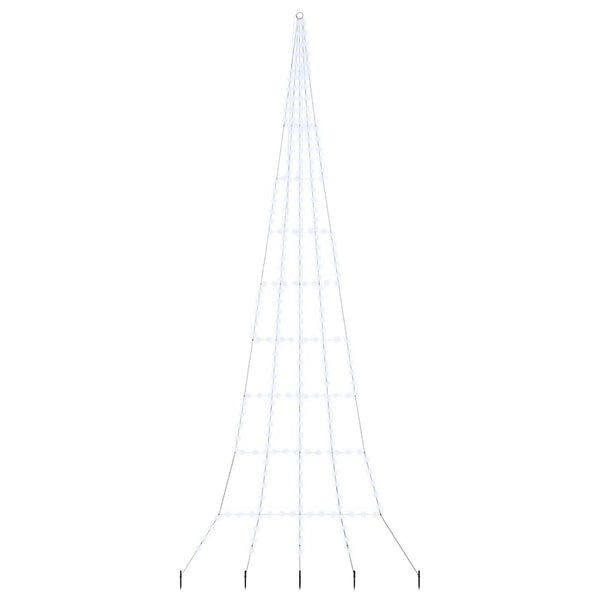 LED-joulukuusi maapistokkeilla Kylmän Valkoinen 511 cm Metalli