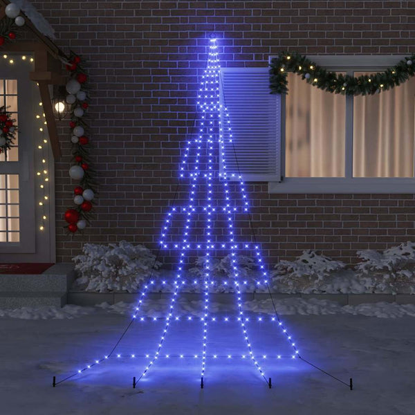 LED-joulukuusi maapistokkeilla Sininen 511 cm Metalli
