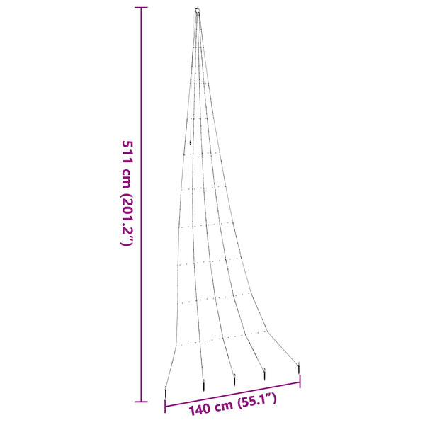 LED-joulukuusi maapistokkeilla Sininen 511 cm Metalli