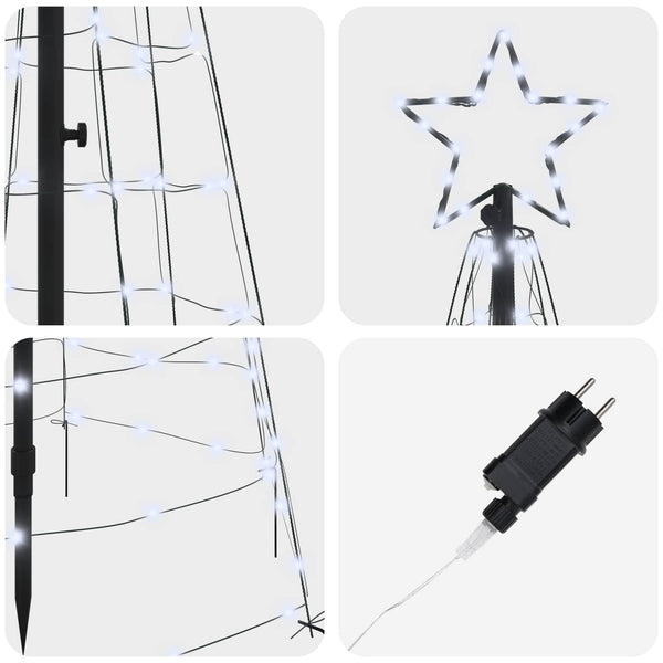 LED-joulupuu 250 cm 390 LEDiä Kylmän Valkoinen Teräs
