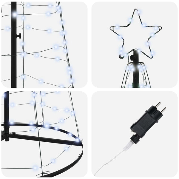 LED-joulupuu EKENAS 400 cm 800 LEDiä Kylmä valkoinen Teräs