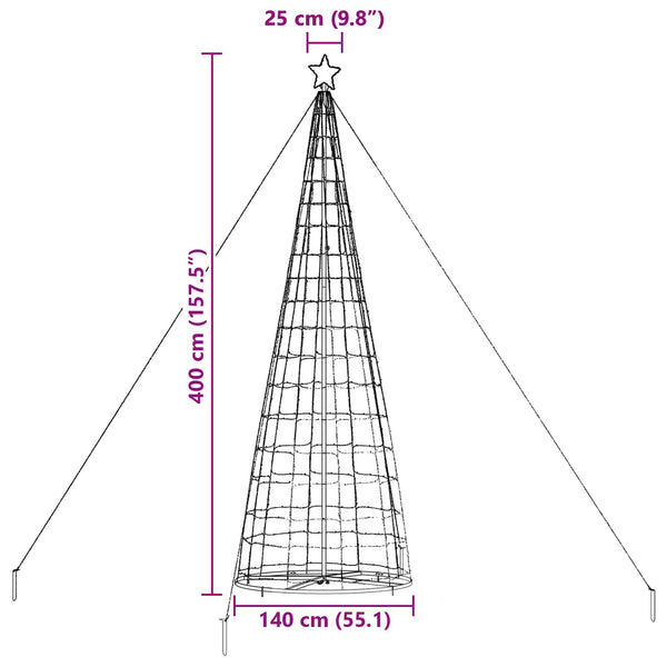 LED-joulupuu EKENAS 400 cm 800 LEDiä Kylmä valkoinen Teräs