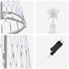 LED-joulupuu Kylmän Valkoinen 190 cm Metalli