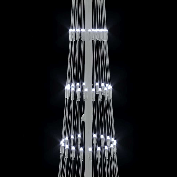 LED-joulupuu Kylmän Valkoinen 190 cm Metalli