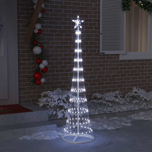 LED-joulupuu Kylmän Valkoinen 190 cm Metalli