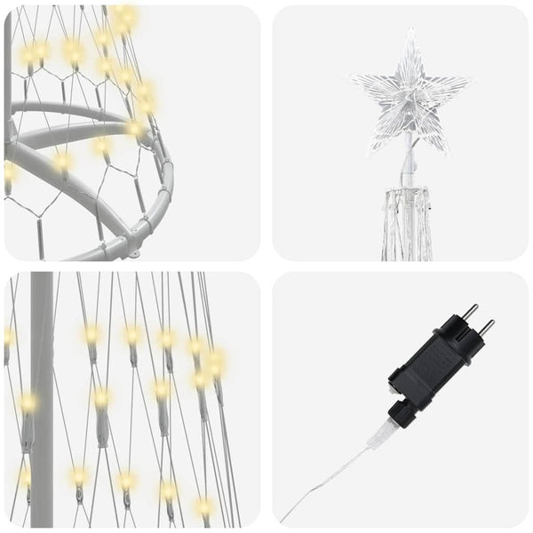 LED-joulupuu Lämpimän Valkoinen 250 cm Metalli