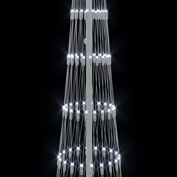 LED-joulupuu Kylmän Valkoinen 250 cm Metalli