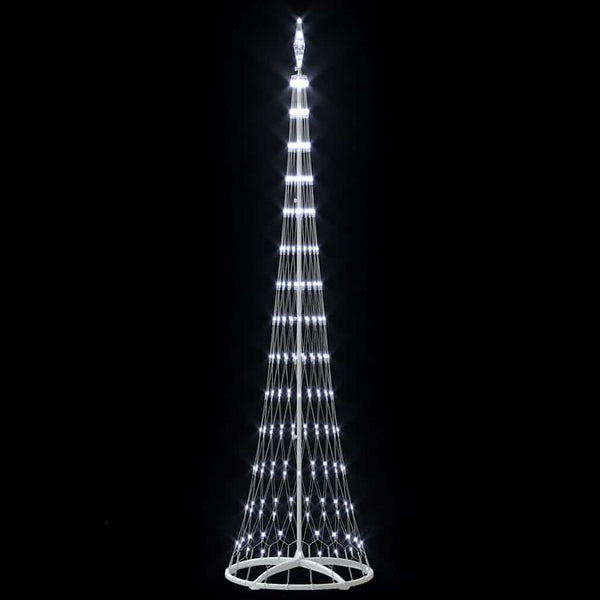 LED-joulupuu Kylmän Valkoinen 250 cm Metalli