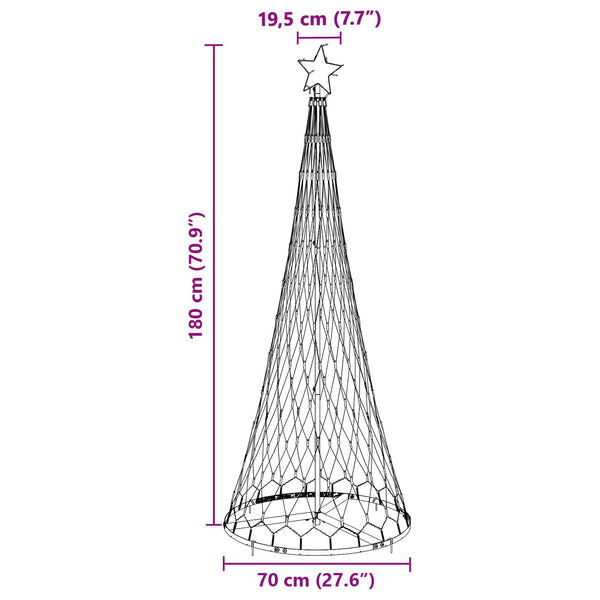 LED-joulupuu Kylmä Valkoinen 184,5 cm Metalli