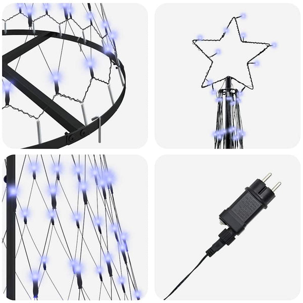 LED-joulupuu Sininen 184,5 cm Metalli