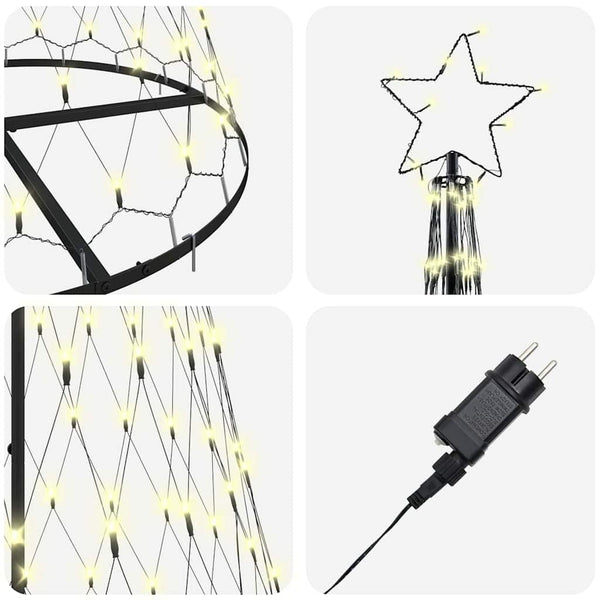 LED-joulupuu Lämpimän Valkoinen 250 cm Metalli