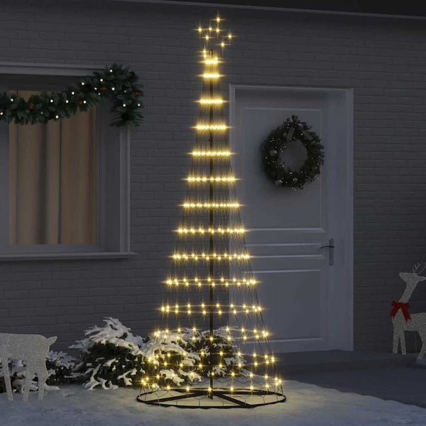 LED-joulupuu Lämpimän Valkoinen 250 cm Metalli