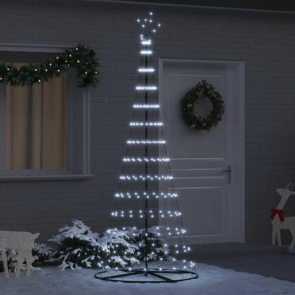 LED-joulupuu Kylmä Valkoinen 250 cm Metalli