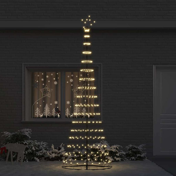 LED-joulupuu Lämpimän Valkoinen 302,5 cm Metalli