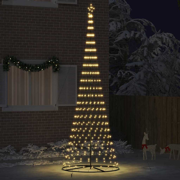 LED-joulupuu Lämpimän Valkoinen 400 cm Metalli