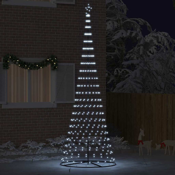 LED-joulupuu Kylmä Valkoinen 400 cm Metalli