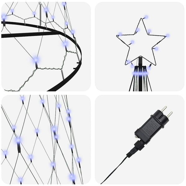 LED-joulupuu Sininen 400 cm Metalli
