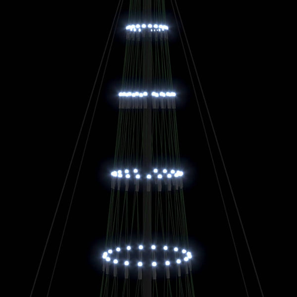 LED-joulupuu Kylmä Valkoinen 500 cm Metalli