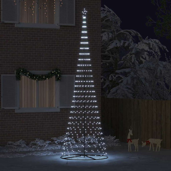 LED-joulupuu Kylmä Valkoinen 500 cm Metalli