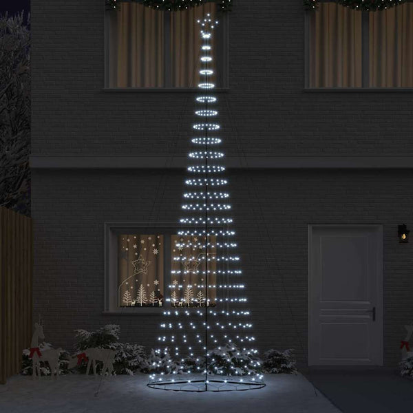 LED-joulupuu Kylmä Valkoinen 500 cm Metalli