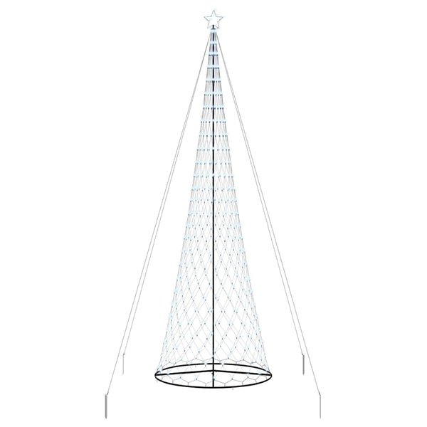 LED-joulupuu Kylmä Valkoinen 500 cm Metalli