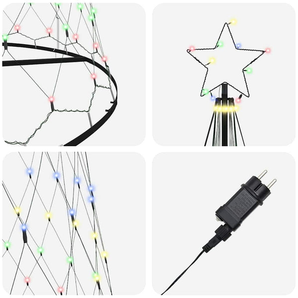 LED-joulupuu Monivärinen 500 cm Metalli