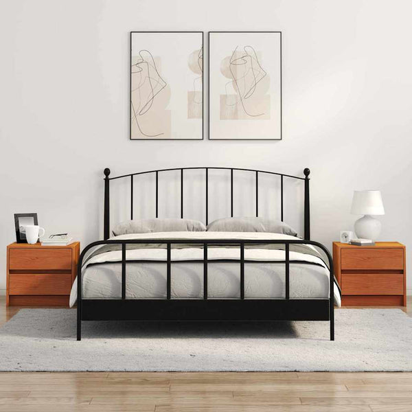 Yöpöydät 2 pcs Vaha ruskea 40 x 30.5 x 35.5 cm Mänty